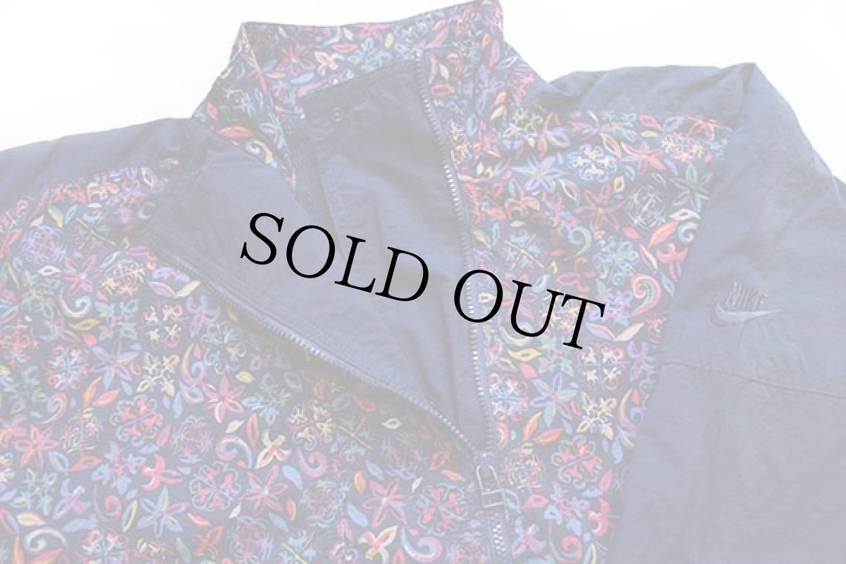 画像3: 00s NIKEナイキ 総柄 切り替え アシンメトリー ナイロンジャケット L (3)