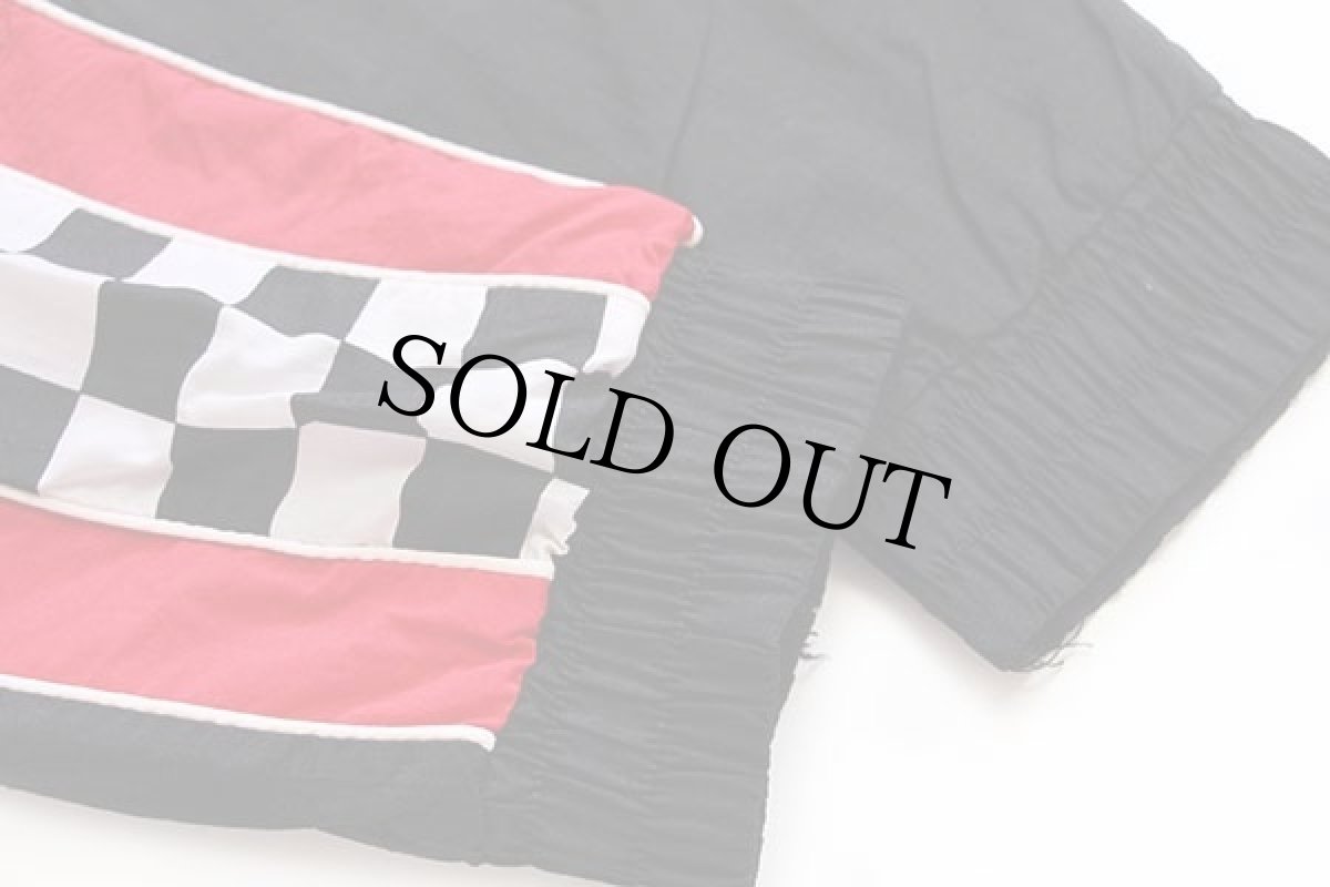 画像6: 90s USA製 swingster Snap-on Racing スナップオン チェッカーフラッグ 切り替え ナイロン レーシングジャケット 赤×黒×白 L (6)