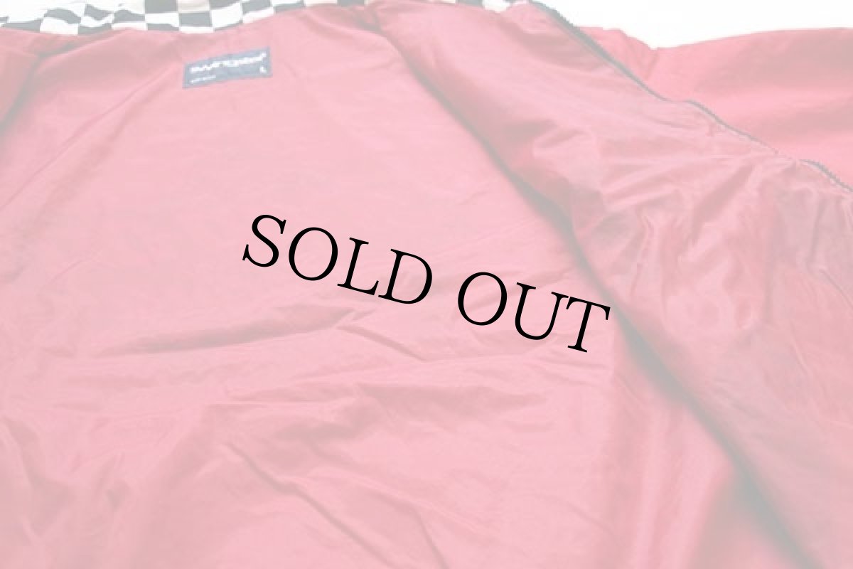 画像5: 90s USA製 swingster Snap-on Racing スナップオン チェッカーフラッグ 切り替え ナイロン レーシングジャケット 赤×黒×白 L (5)