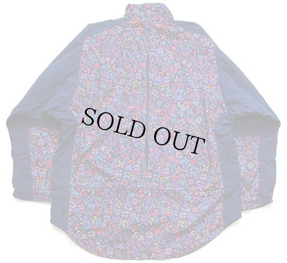 画像2: 00s NIKEナイキ 総柄 切り替え アシンメトリー ナイロンジャケット L (2)