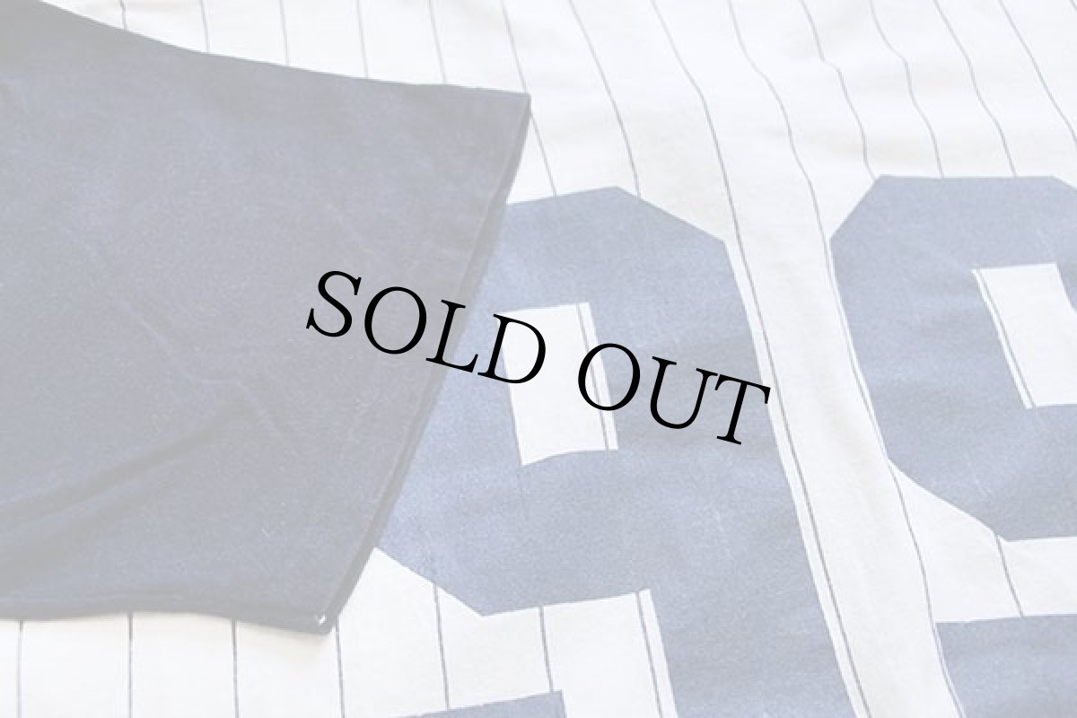 画像4: 90s USA製 Badger 99 ナンバリング ツートン ストライプ ヘンリーネック コットンTシャツ 白×紺 L (4)