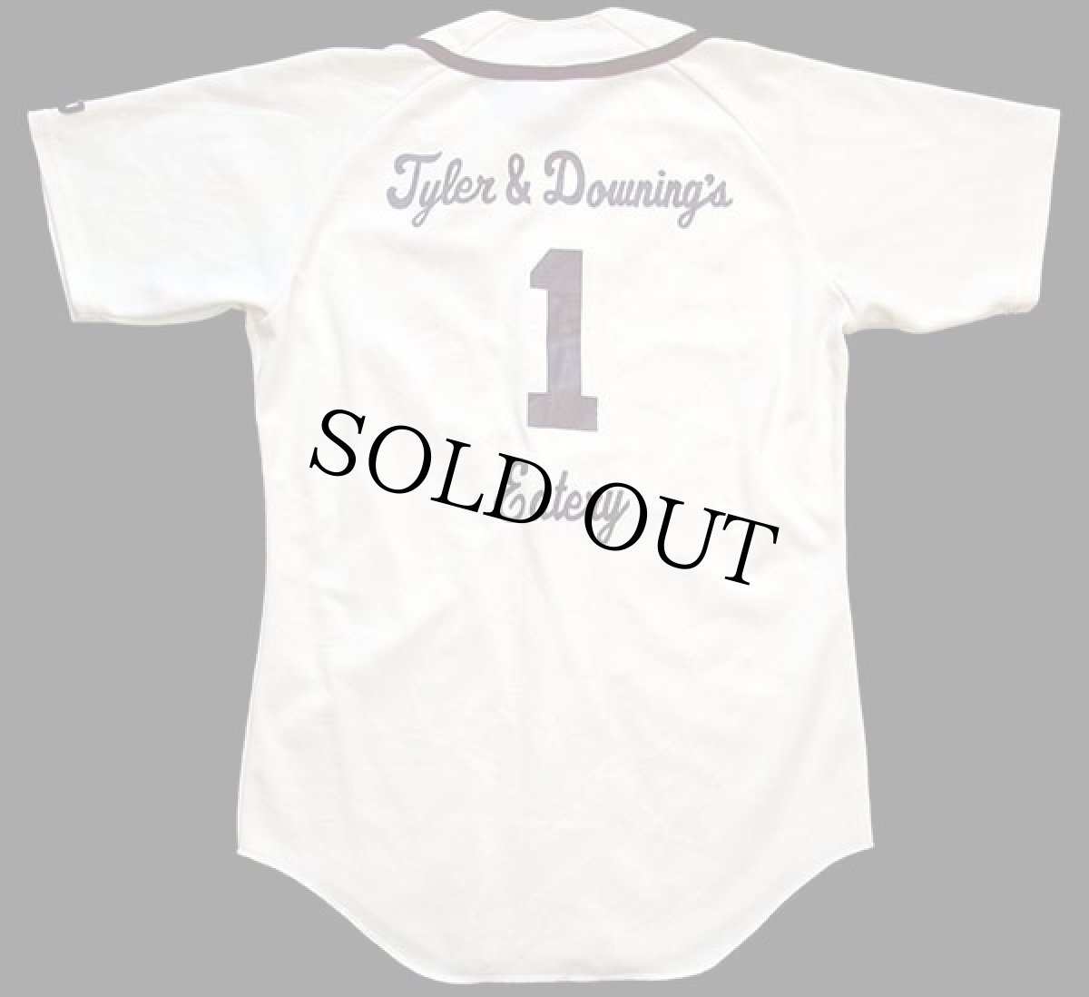 画像2: 80s USA製 Wilson Tyler&Downing's Eatery 1 ナンバリング ベースボールシャツ アイボリー×バーガンディ S (2)