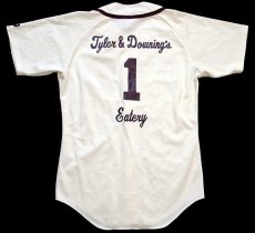 画像2: 80s USA製 Wilson Tyler&Downing's Eatery 1 ナンバリング ベースボールシャツ アイボリー×バーガンディ S (2)