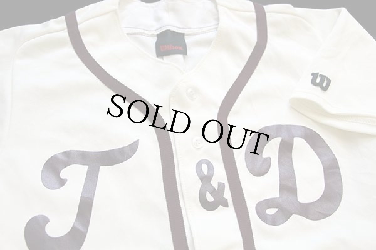 画像3: 80s USA製 Wilson Tyler&Downing's Eatery 1 ナンバリング ベースボールシャツ アイボリー×バーガンディ S (3)