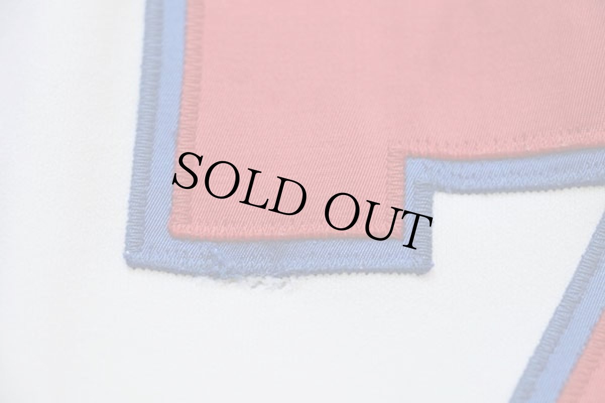 画像5: 80s USA製 RUSSELLラッセル Bobcats 17 ナンバリング ナイロン ベースボールシャツ アイボリー 44 (5)