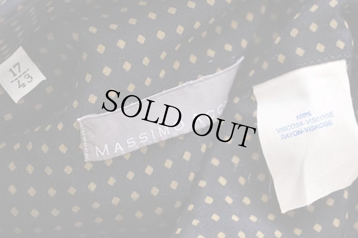 画像4: MASSIMO ACCIAI 菱型ドット柄 半袖 レーヨンシャツ 黒×黄金色 17 (4)