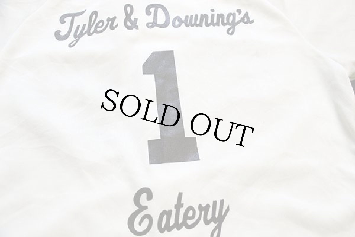 画像4: 80s USA製 Wilson Tyler&Downing's Eatery 1 ナンバリング ベースボールシャツ アイボリー×バーガンディ S (4)