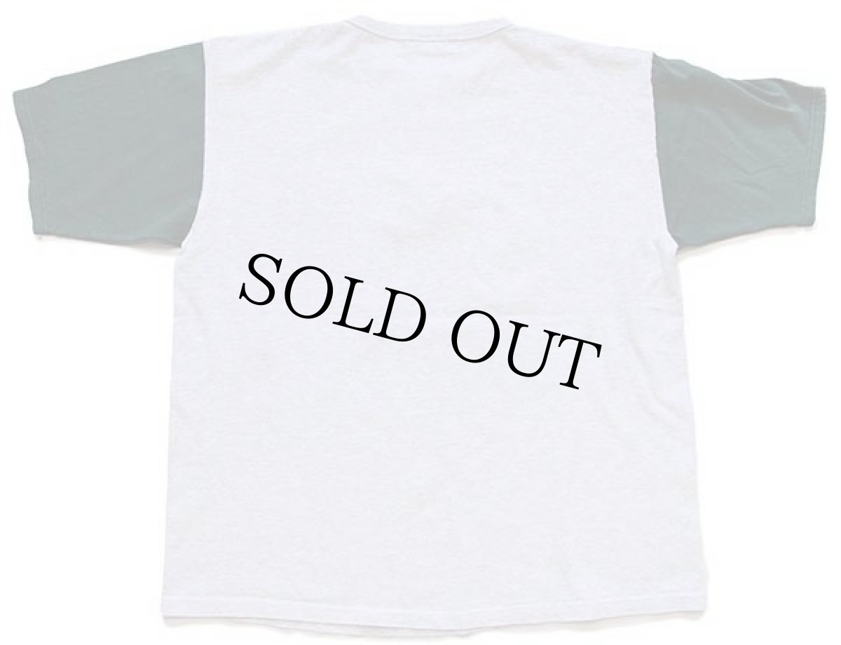 画像3: 90s DEA WYOMING 麻薬取締局 刺繍 ツートン ヘンリーネック コットンTシャツ 杢ライトグレー×緑 XL (3)