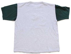 画像3: 00s DEA WYOMING 麻薬取締局 刺繍 ツートン ヘンリーネック コットンTシャツ 杢ライトグレー×緑 XL (3)