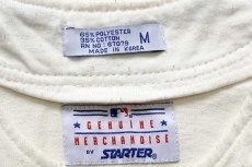 画像4: 90s USA製 STARTERスターター MLB Atlanta Braves フェルトパッチ ツートン 切り替え ベースボールシャツ アイボリー×紺 M (4)