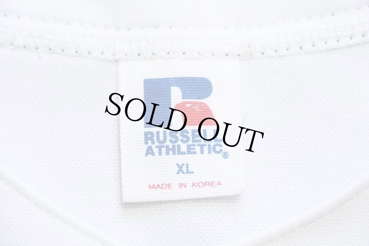 画像4: 90s RUSSELLラッセル MLB Atlanta Braves ベースボールシャツ 白 XL (4)