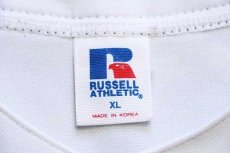画像4: 90s RUSSELLラッセル MLB Atlanta Braves ベースボールシャツ 白 XL (4)
