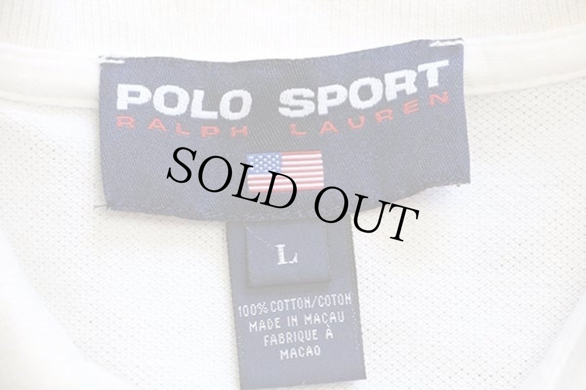 画像4: 90s POLO SPORTポロ スポーツ ラルフローレン ワンポイント コットン 鹿の子 ポロシャツ アイボリー L (4)