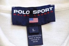 画像4: 90s POLO SPORTポロ スポーツ ラルフローレン ワンポイント コットン 鹿の子 ポロシャツ アイボリー L (4)