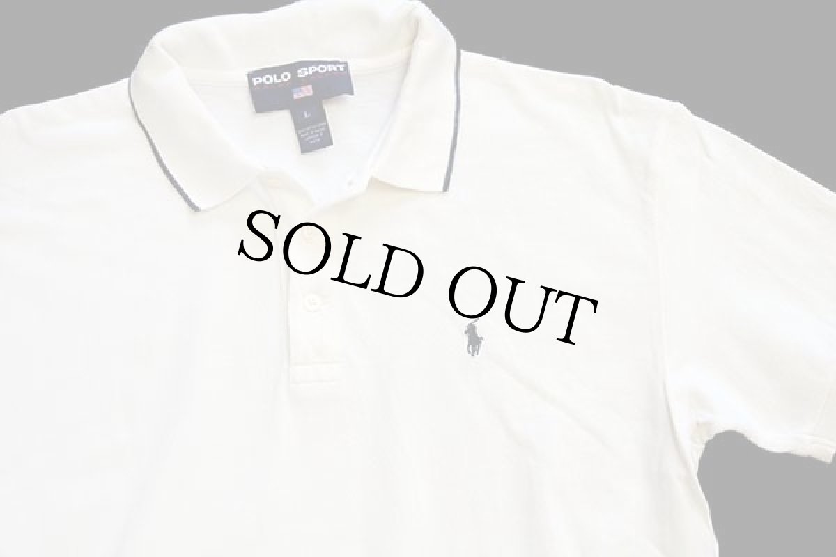 画像3: 90s POLO SPORTポロ スポーツ ラルフローレン ワンポイント コットン 鹿の子 ポロシャツ アイボリー L (3)