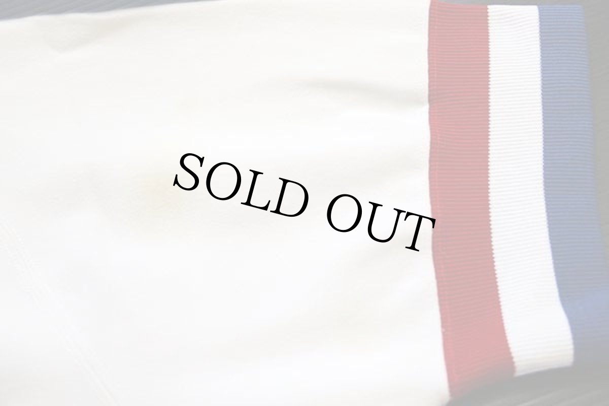 画像6: 80s USA製 RUSSELLラッセル Bobcats 17 ナンバリング ナイロン ベースボールシャツ アイボリー 44 (6)