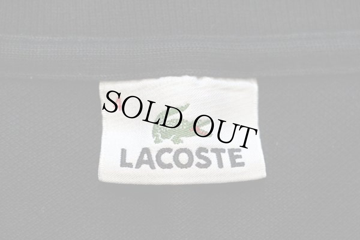 画像4: 00s LACOSTEラコステ ワンポイント コットン 鹿の子 長袖ポロシャツ 黒 4 (4)