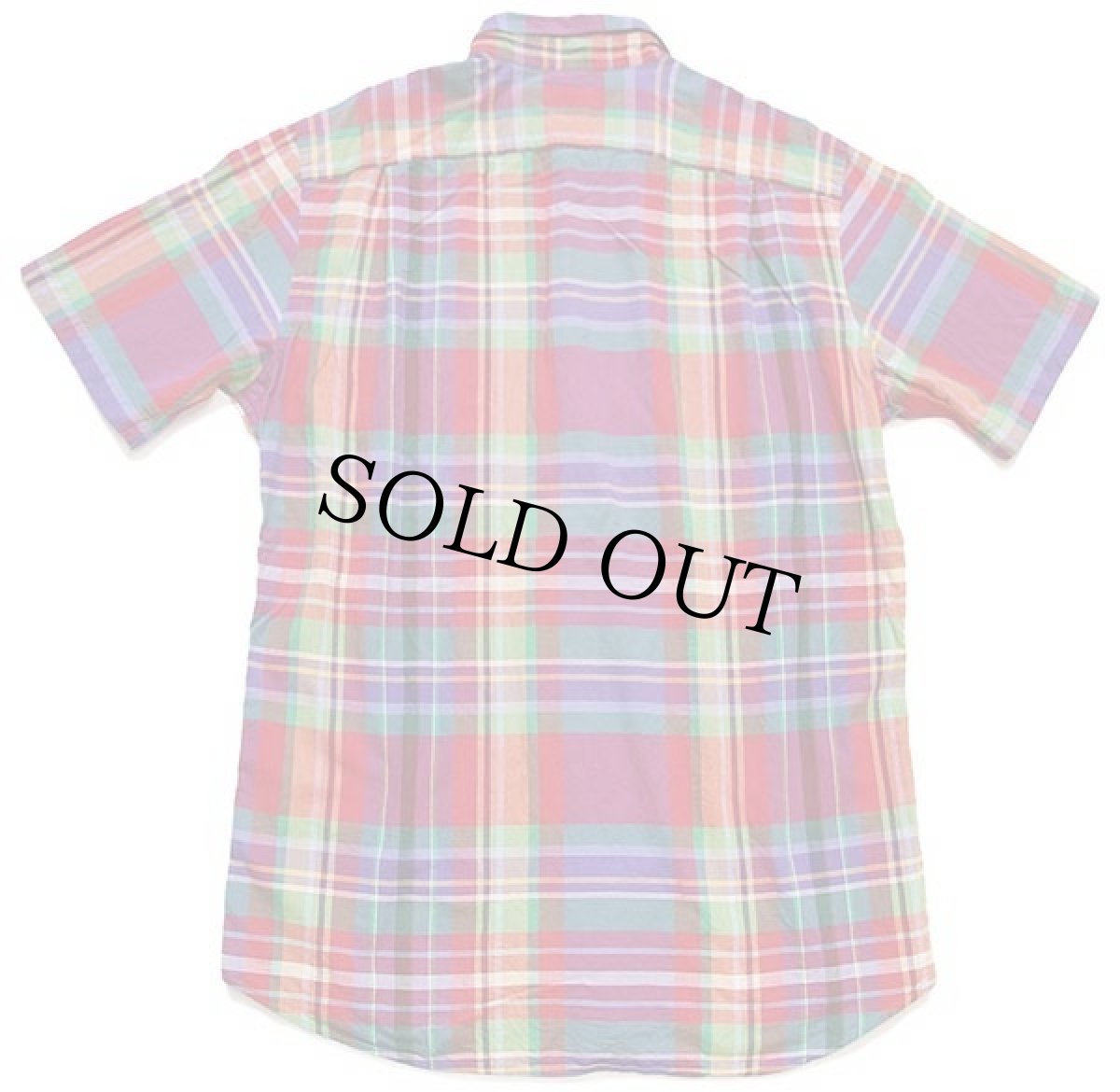 画像2: ポロ ラルフローレン マドラスチェック 半袖 コットンシャツ M★インド綿 (2)