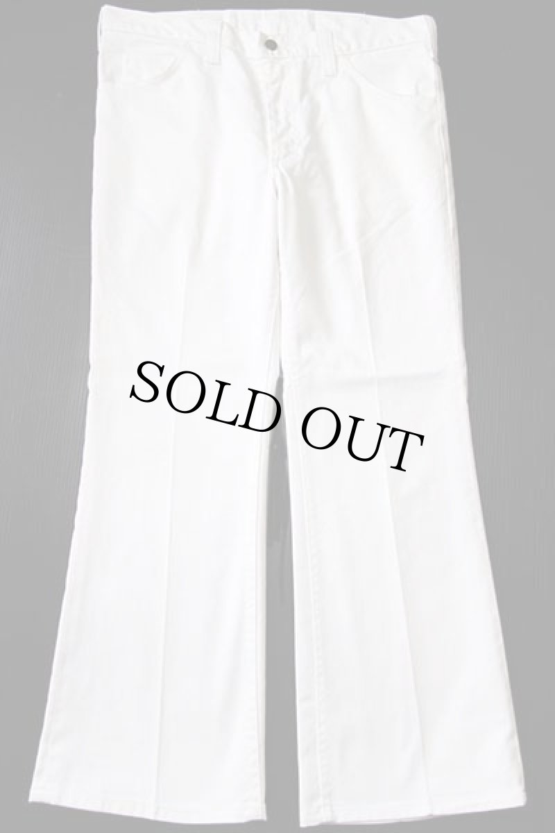 画像2: 70s USA製 Leeリー フレア ツイルパンツ 白 w36 (2)
