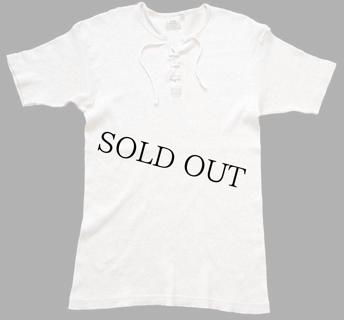 画像2: 90s Levi'sリーバイス レースアップ リブTシャツ 杢ベージュ XL★ユーロ (2)