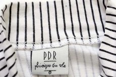 画像4: イタリア製 PDR phisique du role 刺繍 ストライプ モックネック ポケットTシャツ 白×黒 L (4)
