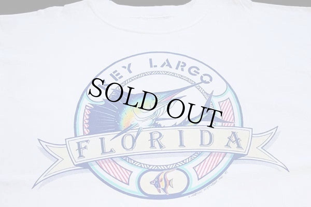 画像3: 80s Velva Sheen KEY LARGO FLORIDA コットン カットソー 白 XL (3)