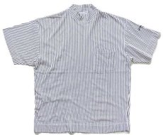 画像2: イタリア製 PDR phisique du role 刺繍 ストライプ モックネック ポケットTシャツ 白×黒 L (2)