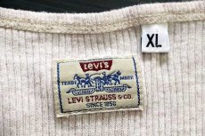 画像4: 90s Levi'sリーバイス レースアップ リブTシャツ 杢ベージュ XL★ユーロ (4)