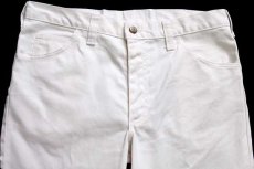 画像4: 70s USA製 Leeリー フレア ツイルパンツ 白 w36 (4)