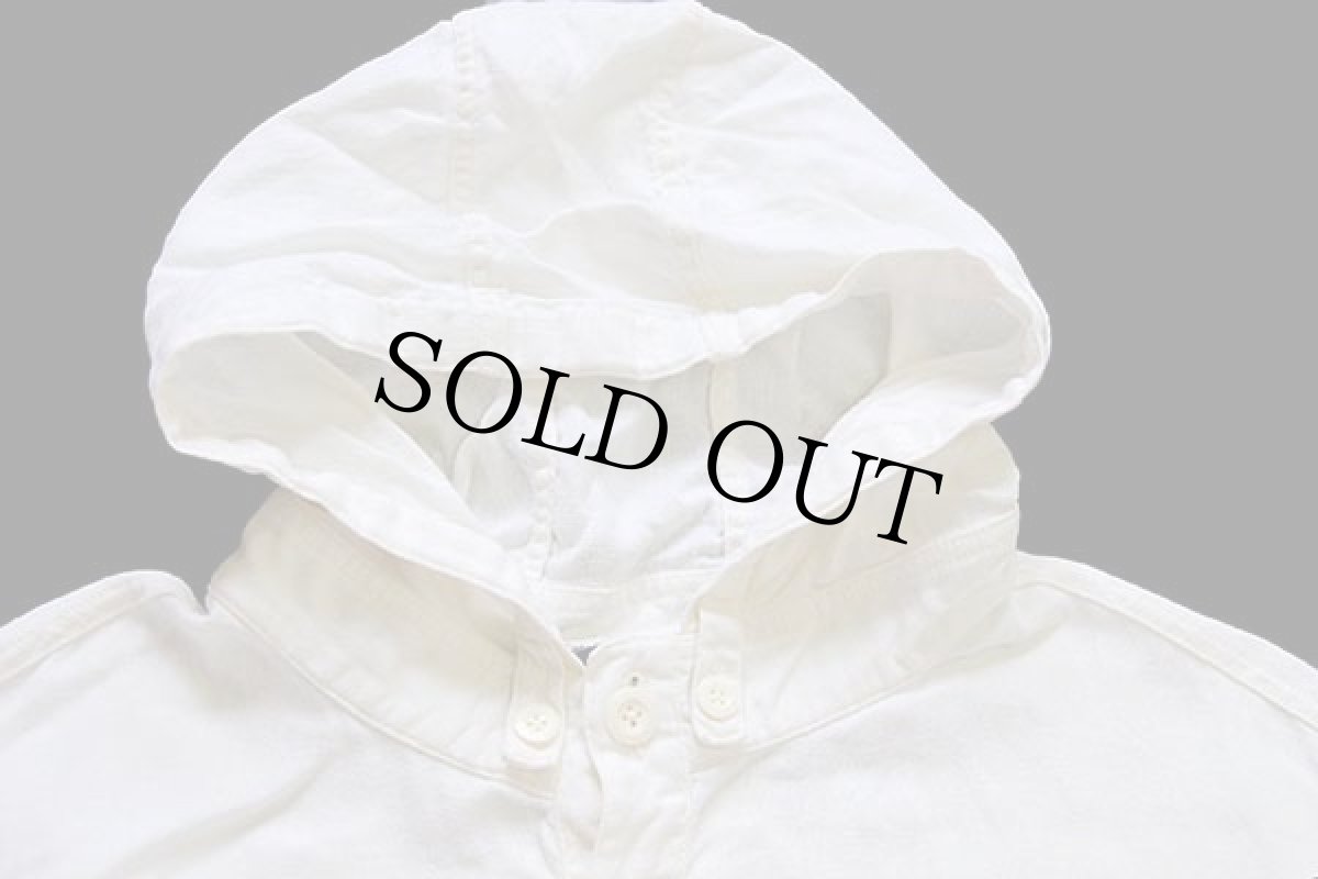 画像3: 00s TOMMY HILFIGERトミーヒルフィガー サルベージパーカータイプ リネンパーカー 生成り XXL (3)