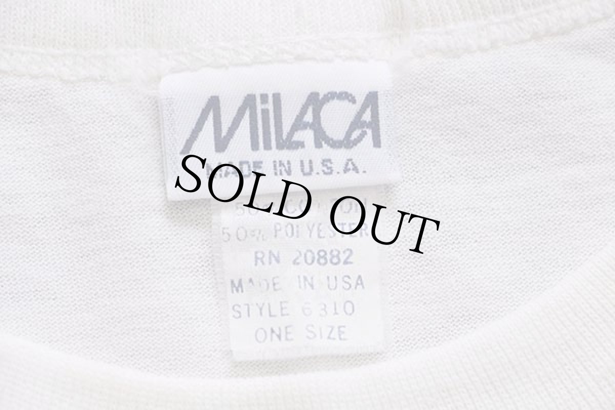 画像5: 90s USA製 MiLACA テディベア 花柄 Tシャツ クリーム (5)