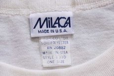 画像5: 90s USA製 MiLACA テディベア 花柄 Tシャツ クリーム (5)