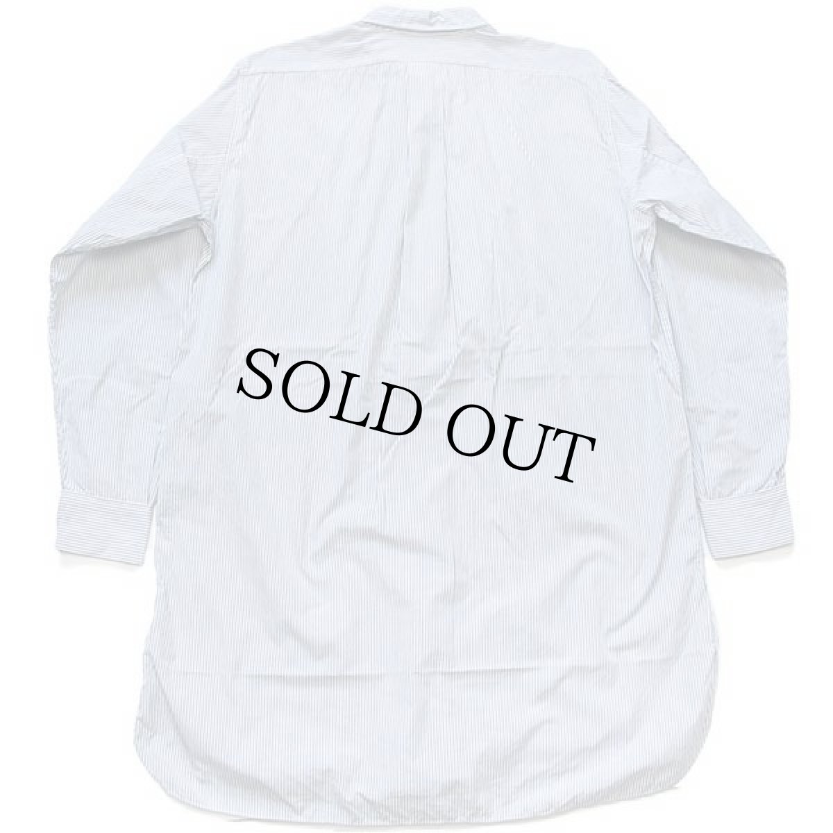 画像2: 50s SANFOR ストライプ マチ付き コットン グランパシャツ (2)