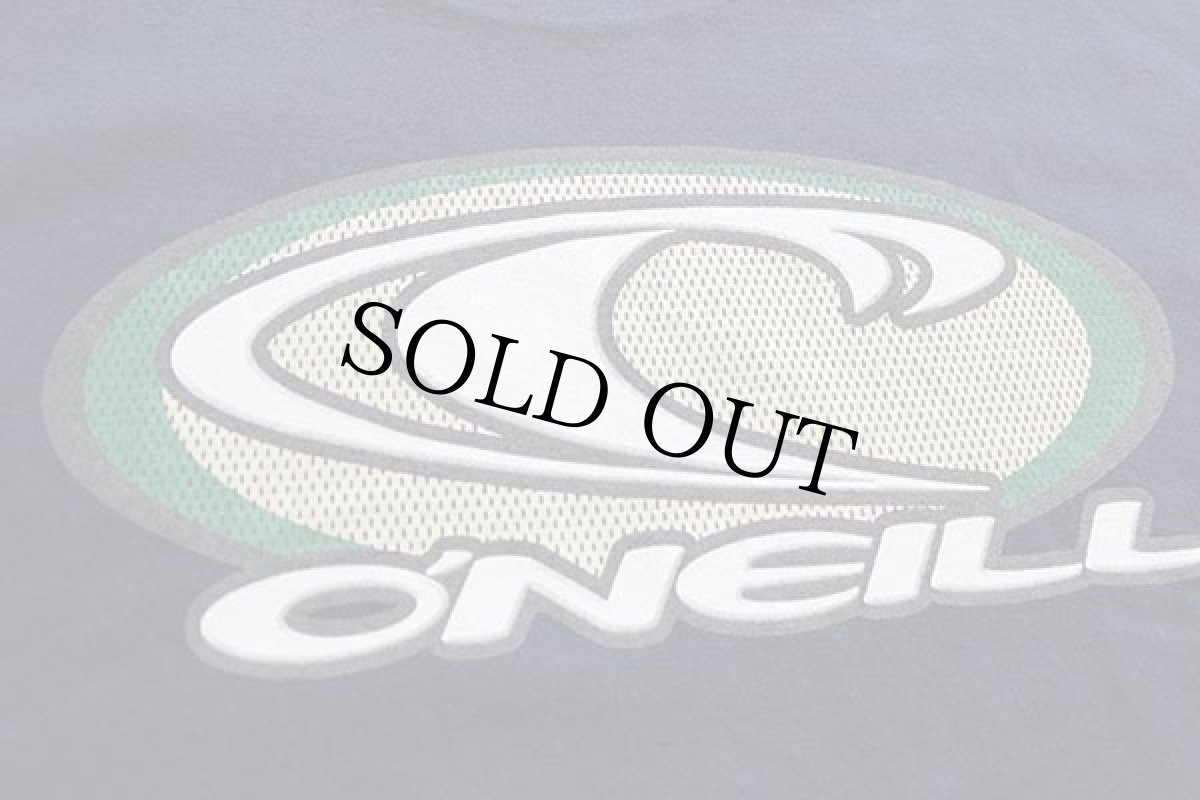 画像4: 90s USA製 O'NEILLオニール ビッグロゴ 両面リフレクタープリント コットンTシャツ 紺 M (4)