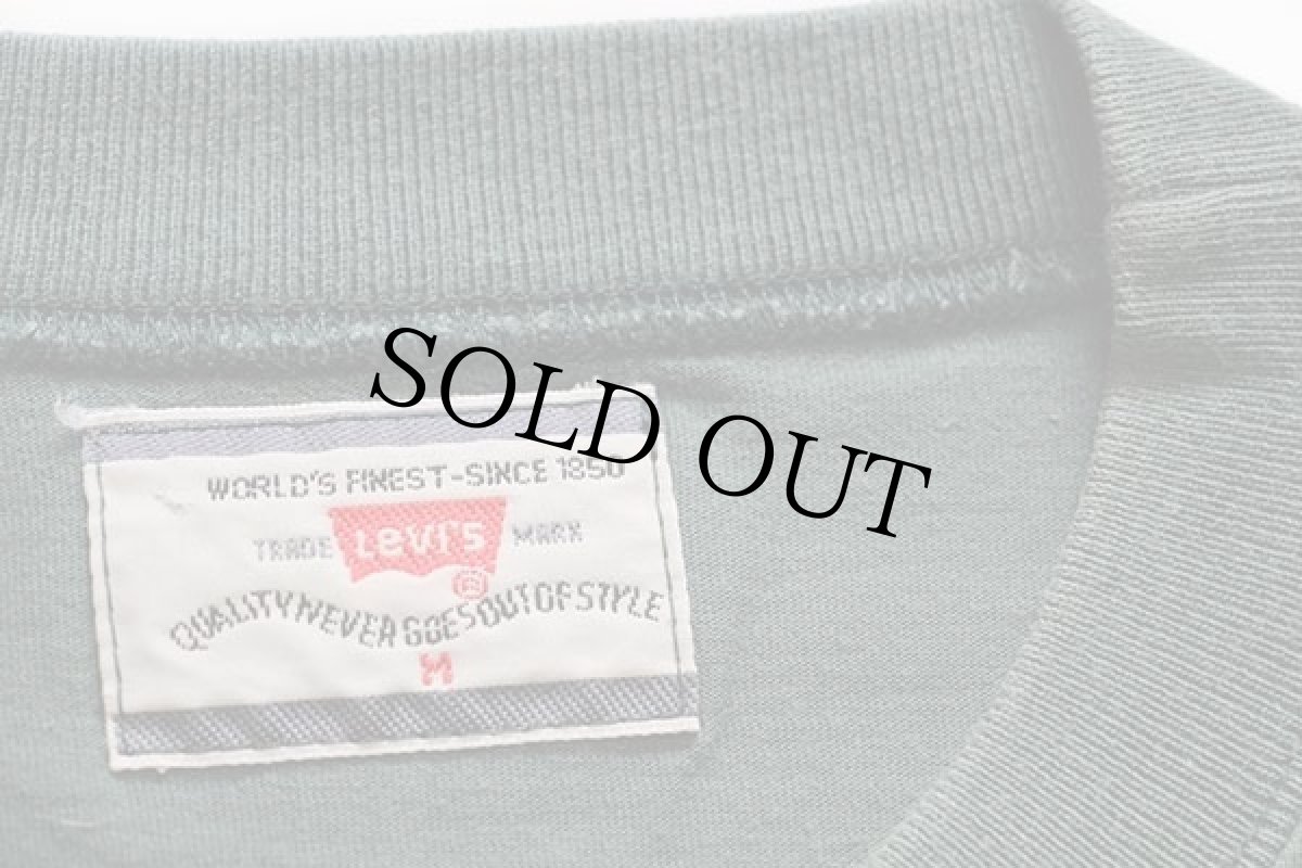 画像4: 90s ポルトガル製 Levi'sリーバイス U.S.A. ロゴ コットンTシャツ 緑 M★ユーロ (4)