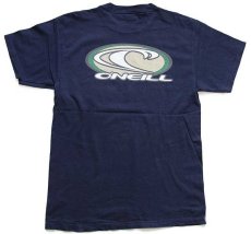 画像3: 90s USA製 O'NEILLオニール ビッグロゴ 両面リフレクタープリント コットンTシャツ 紺 M (3)