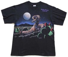 画像2: 90s USA製 Venice Beach California ヘビ 両面プリント アート コットンTシャツ 黒 L (2)