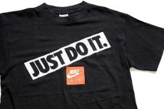 画像1: 90s USA製 NIKEナイキ AIR JUST DO IT. ロゴ Tシャツ 黒 L (1)