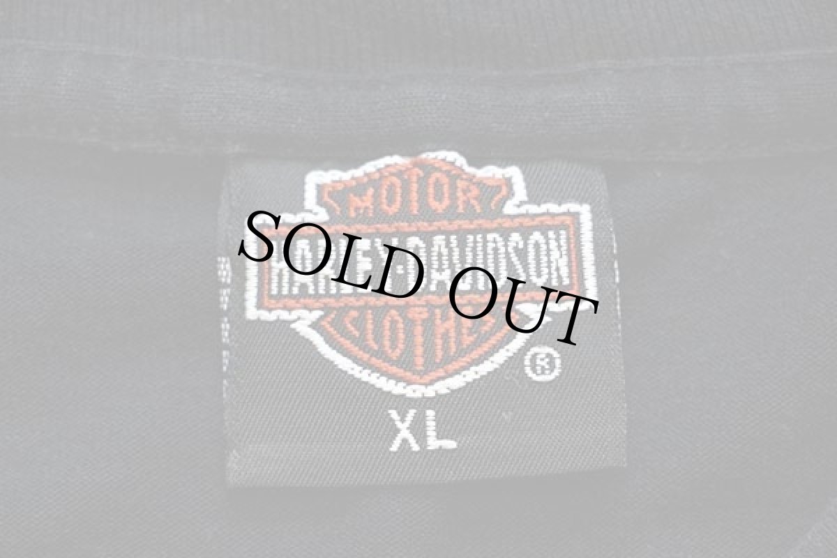 画像4: 90s USA製 HARLEY-DAVIDSON ハーレー ダビッドソン 3D EMBLEM ウルフ Tシャツ 黒 XL (4)