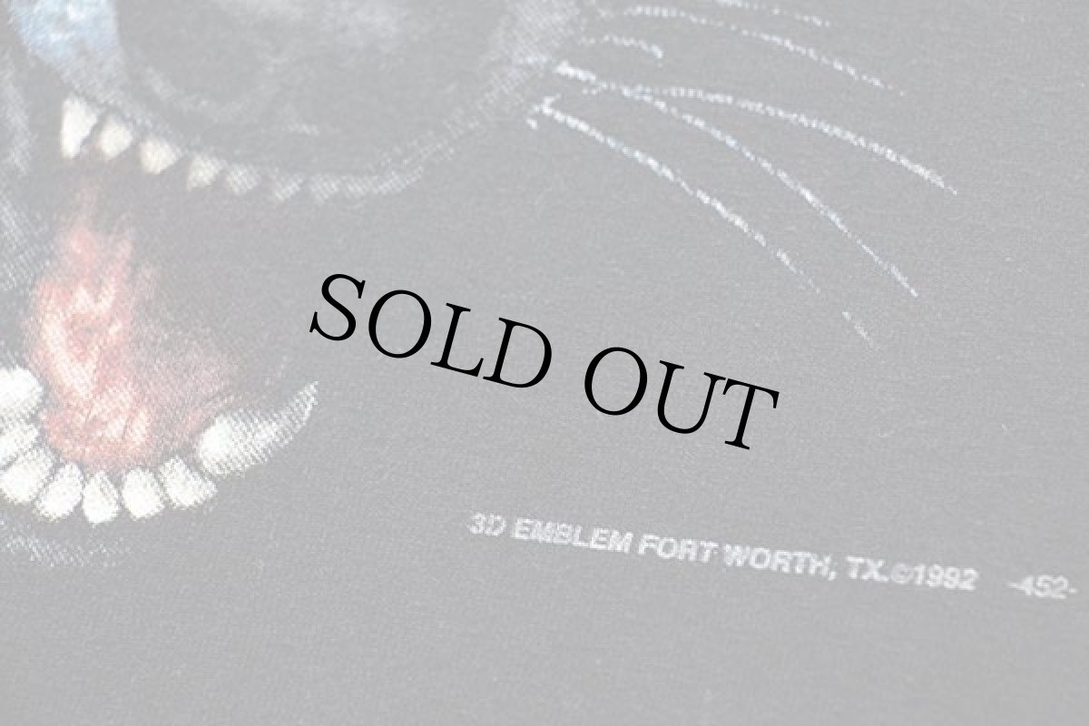 画像5: 90s USA製 HARLEY-DAVIDSON ハーレー ダビッドソン 3D EMBLEM ウルフ Tシャツ 黒 XL (5)