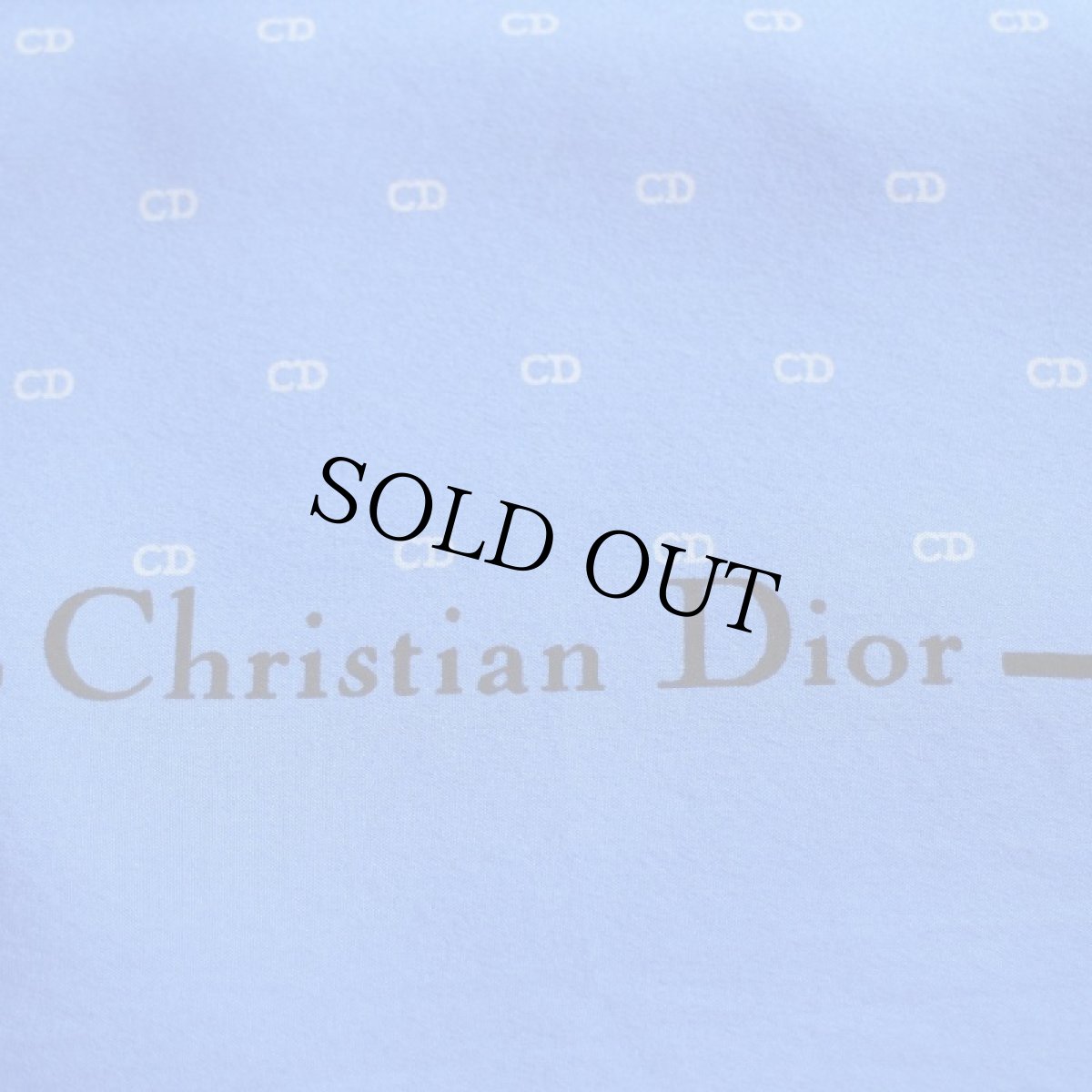 画像5: イタリア製 Christian Dior ロゴ シルク スカーフ 青 (5)