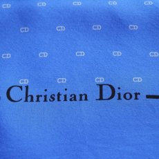 画像5: イタリア製 Christian Dior ロゴ シルク スカーフ 青 (5)