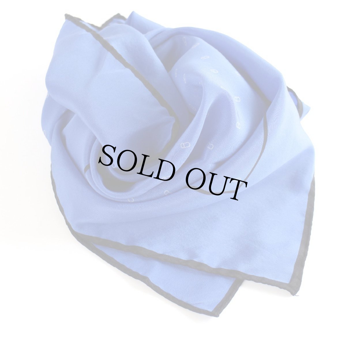 画像2: イタリア製 Christian Dior ロゴ シルク スカーフ 青 (2)