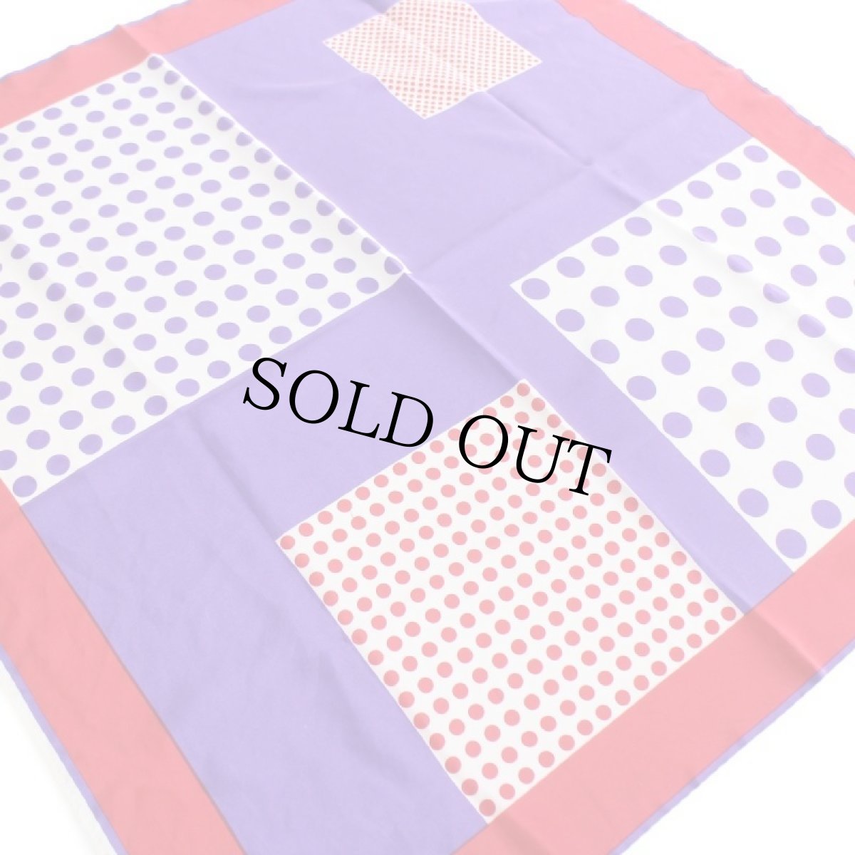 画像3: 70s Vera ドット柄 レーヨン×シルク スカーフ (3)