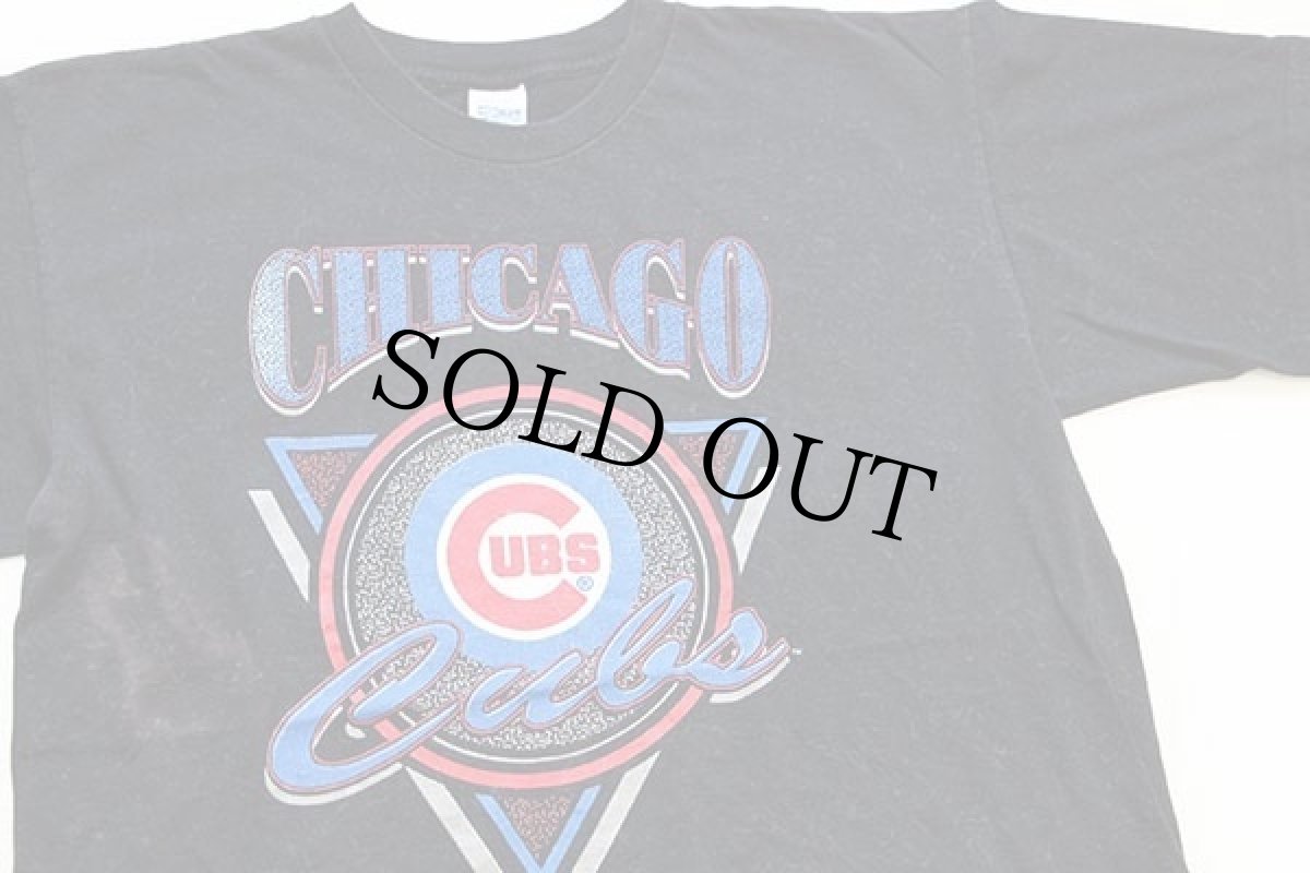 画像1: 90s USA製 SALEM MLB CHICAGO CUBS コットンTシャツ 黒 XL (1)