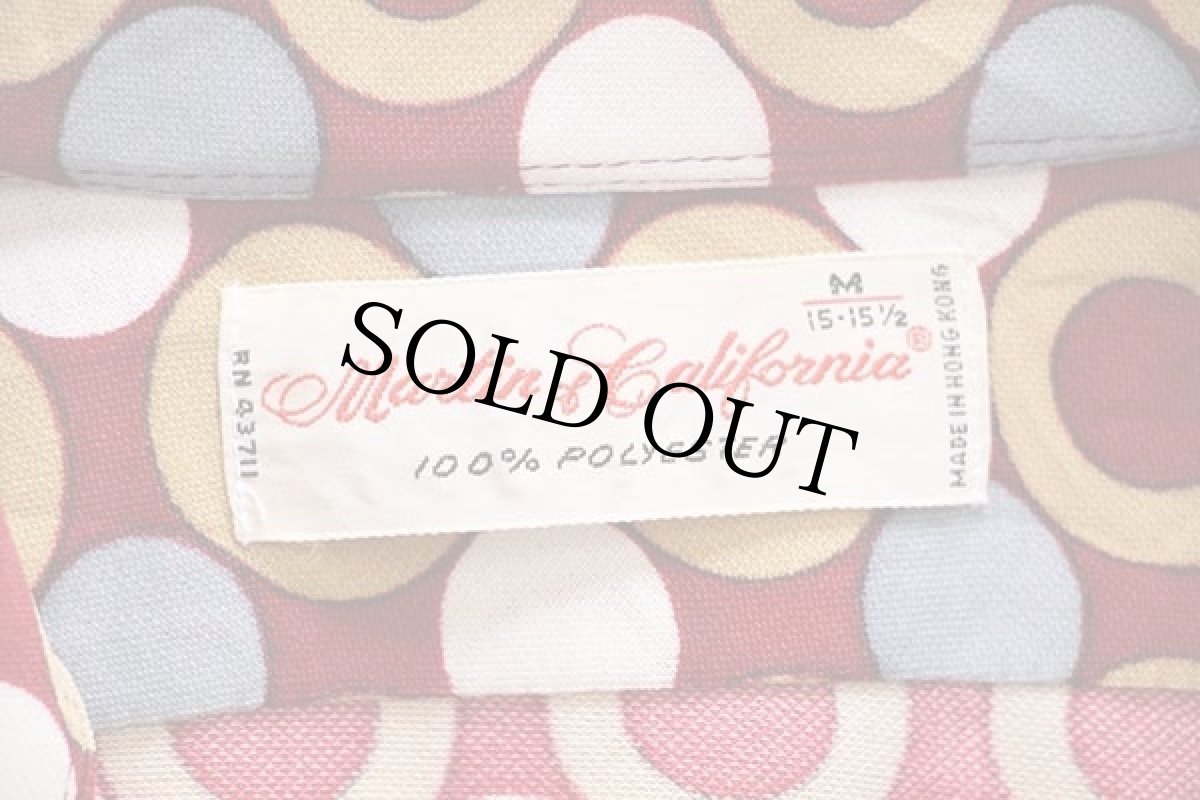 画像4: 70s Martin of California 総柄 ポリエステルシャツ M (4)