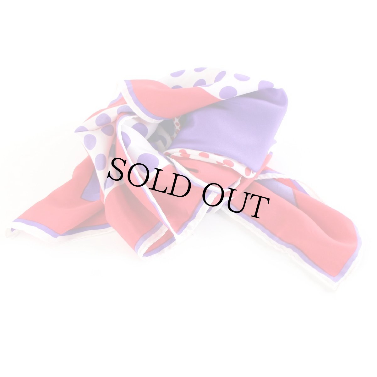 画像2: 70s Vera ドット柄 レーヨン×シルク スカーフ (2)