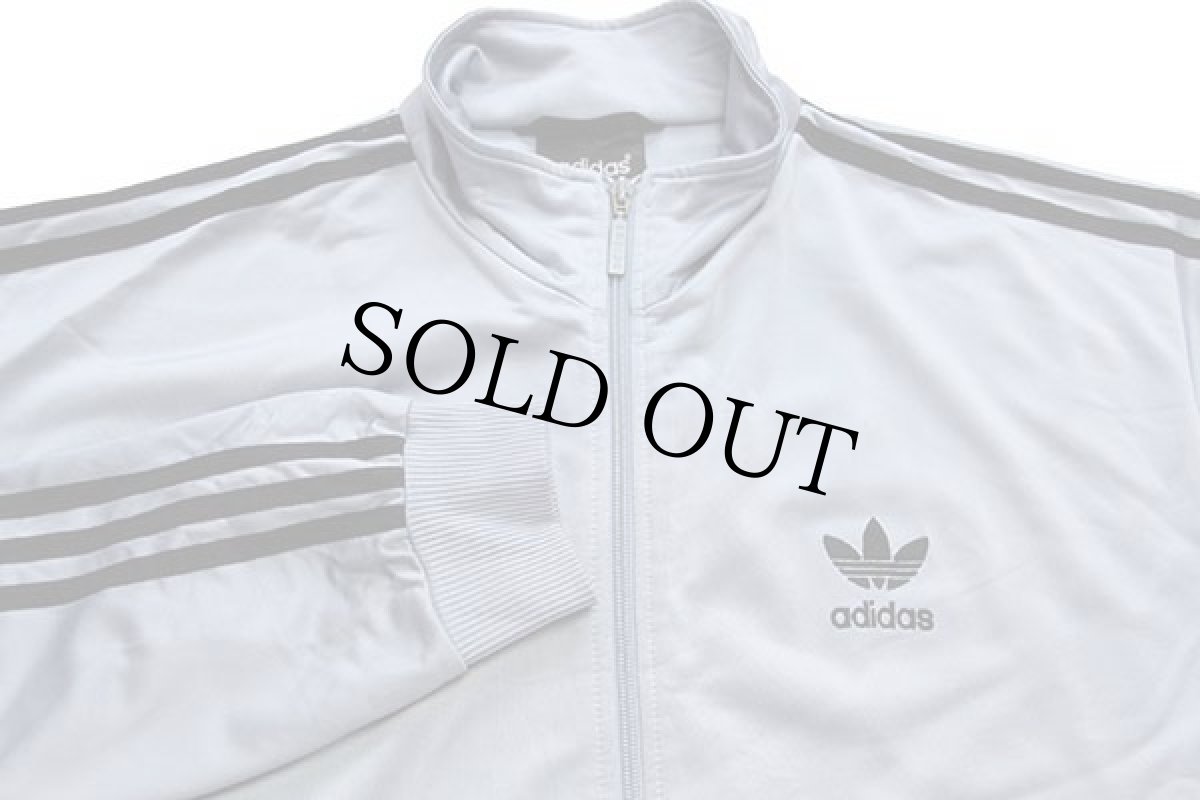 画像3: 90s adidasアディダス トレフォイル ロゴ刺繍 トラックジャケット グレー×黒 M★ジャージ (3)