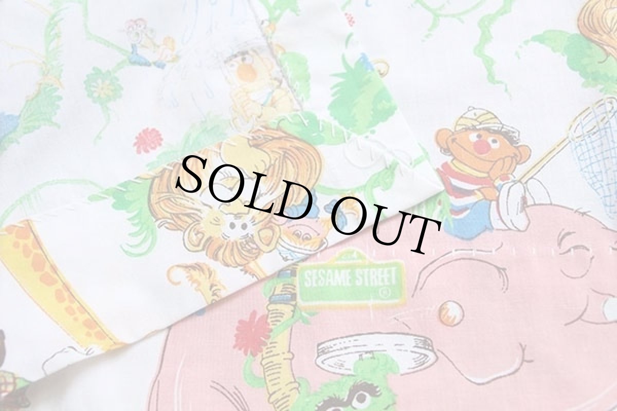 画像3: 70s JCPenney SESAME STREETセサミストリート 染み込みプリント 生地★A (3)