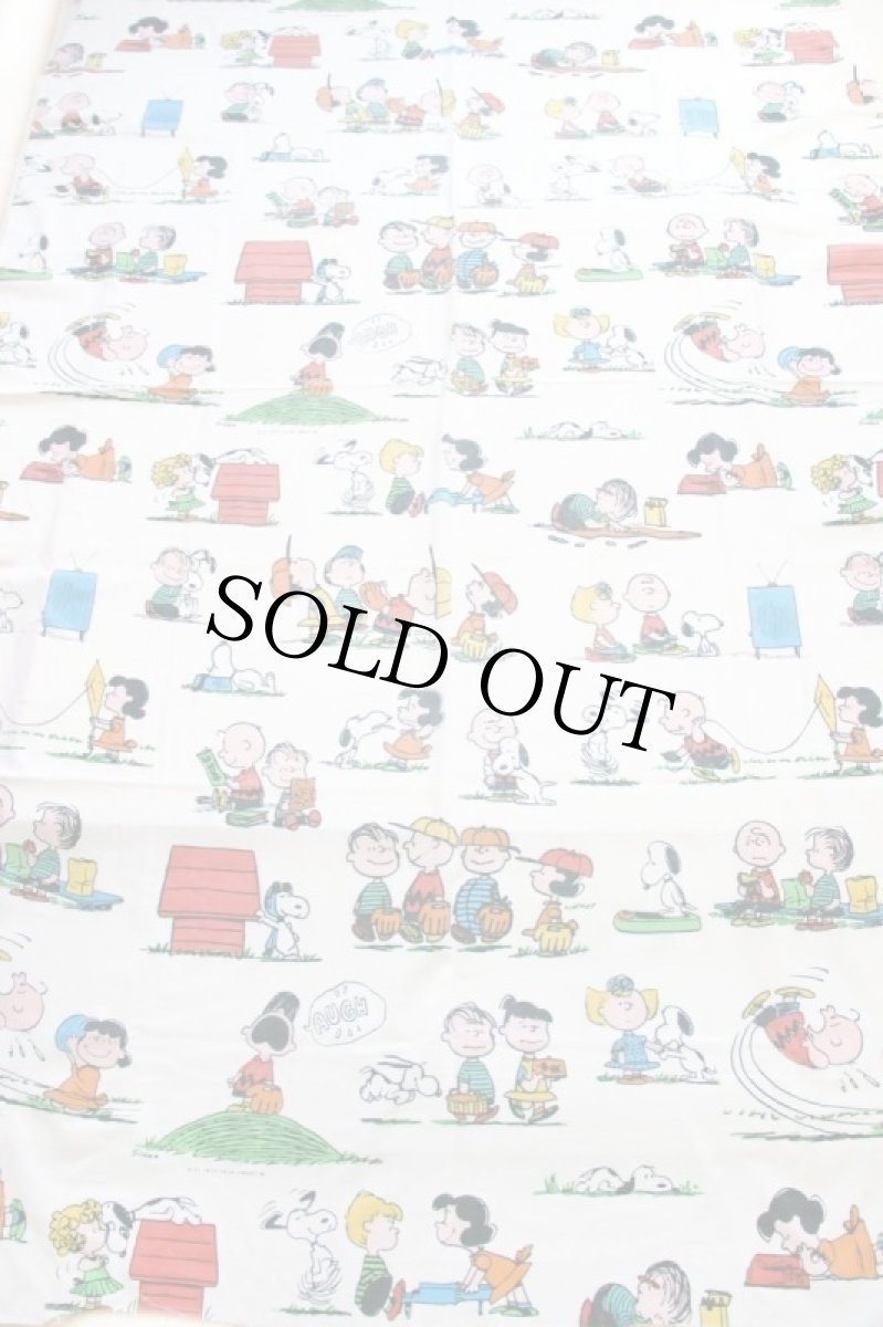 画像2: 70s スヌーピー 染み込みプリント 生地 (2)